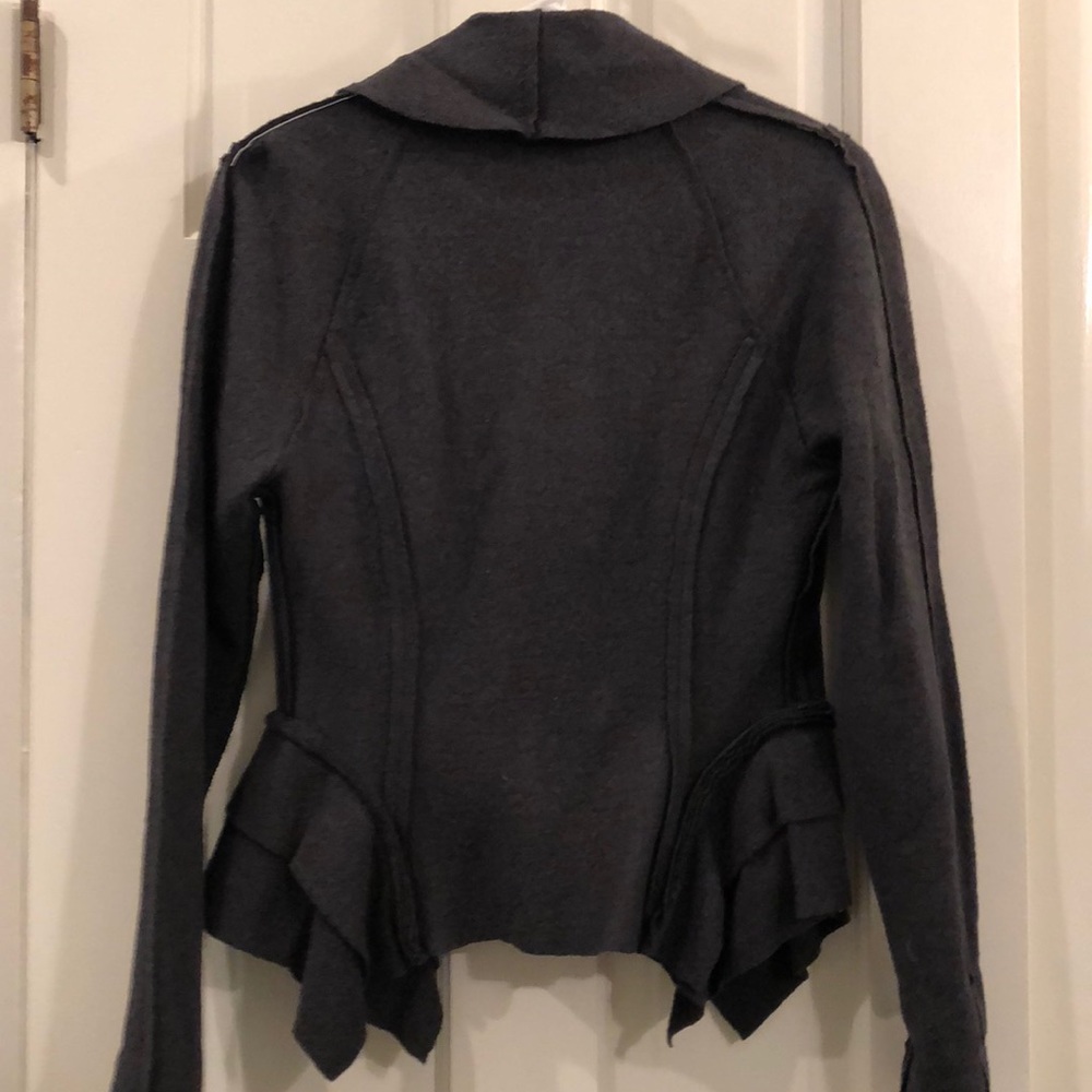 New Jacket style sweater with snaps grey size 2 - Picture 3 of 4